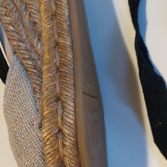 Gaimio Jutes Women's Tan and Black Espadrille Sandals Handmad Black Coton Straps - Picture 7 of 14